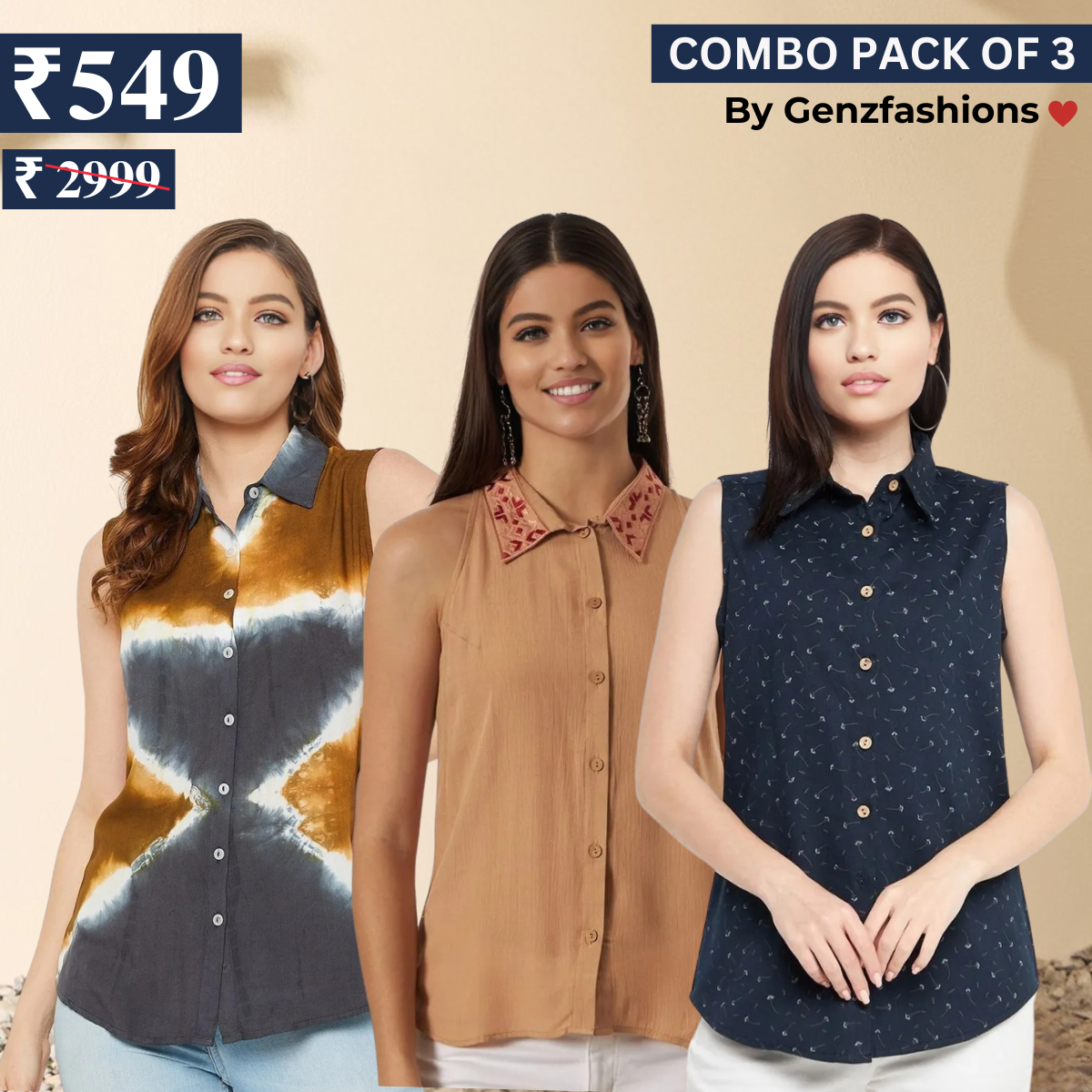 Essential 3-Pack Sleeveless Shirts for Women β Comfort Meets Style