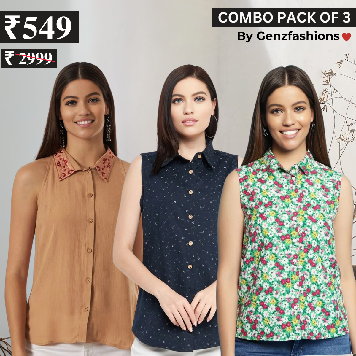 Essential 3-Pack Sleeveless Shirts for Women β Comfort Meets Style