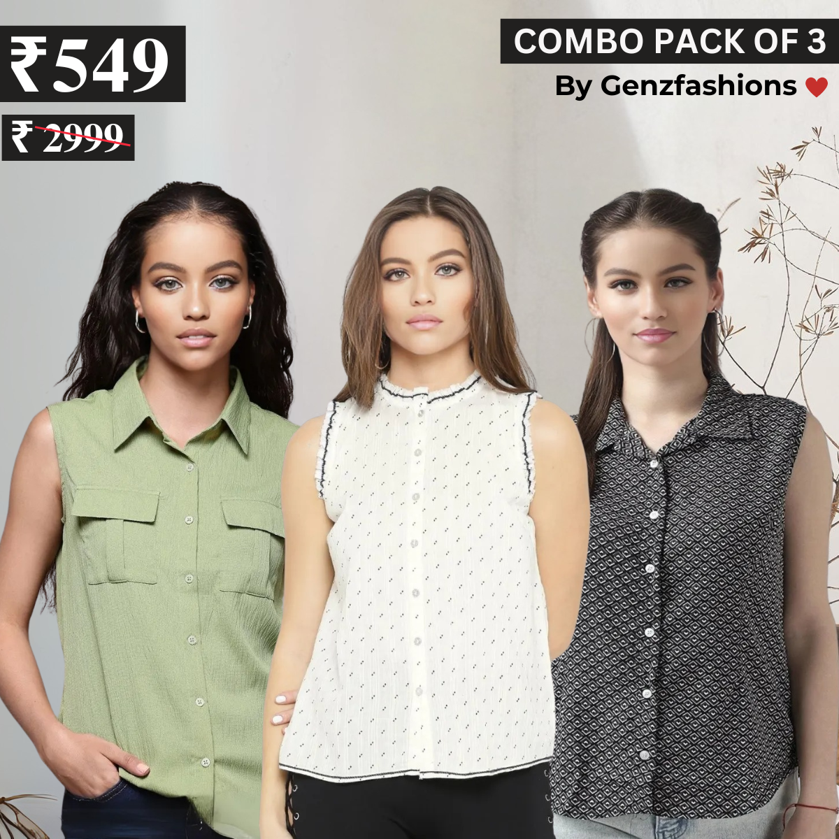 Essential 3-Pack Sleeveless Shirts for Women β Comfort Meets Style