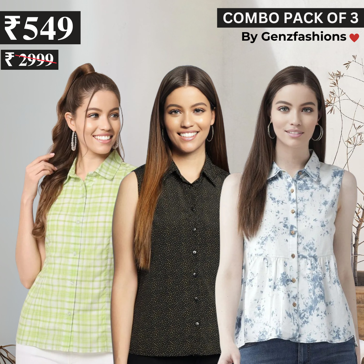 Essential 3-Pack Sleeveless Shirts for Women β Comfort Meets Style