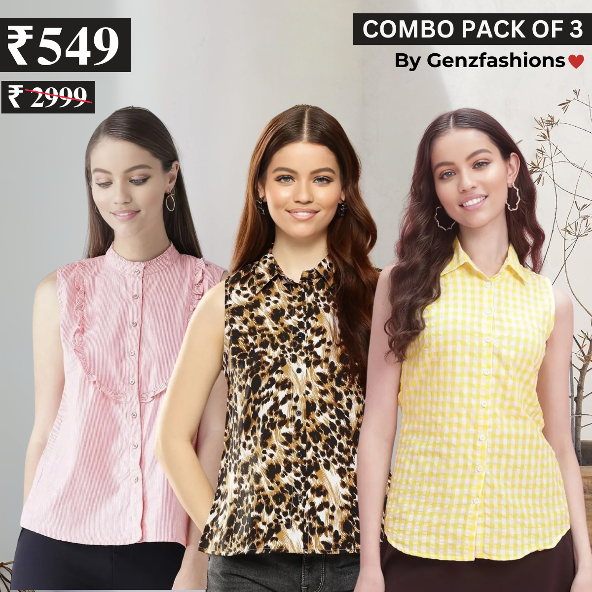 Essential 3-Pack Sleeveless Shirts for Women β Comfort Meets Style