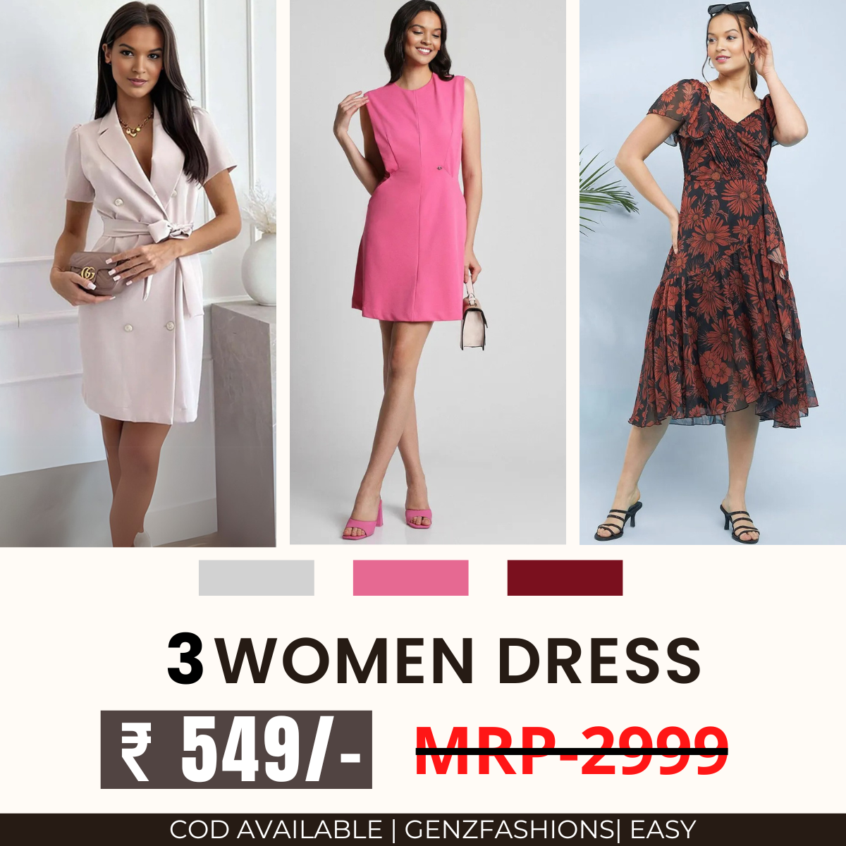 Women’s 3-Pack Dress Set | Step into Style and Comfort