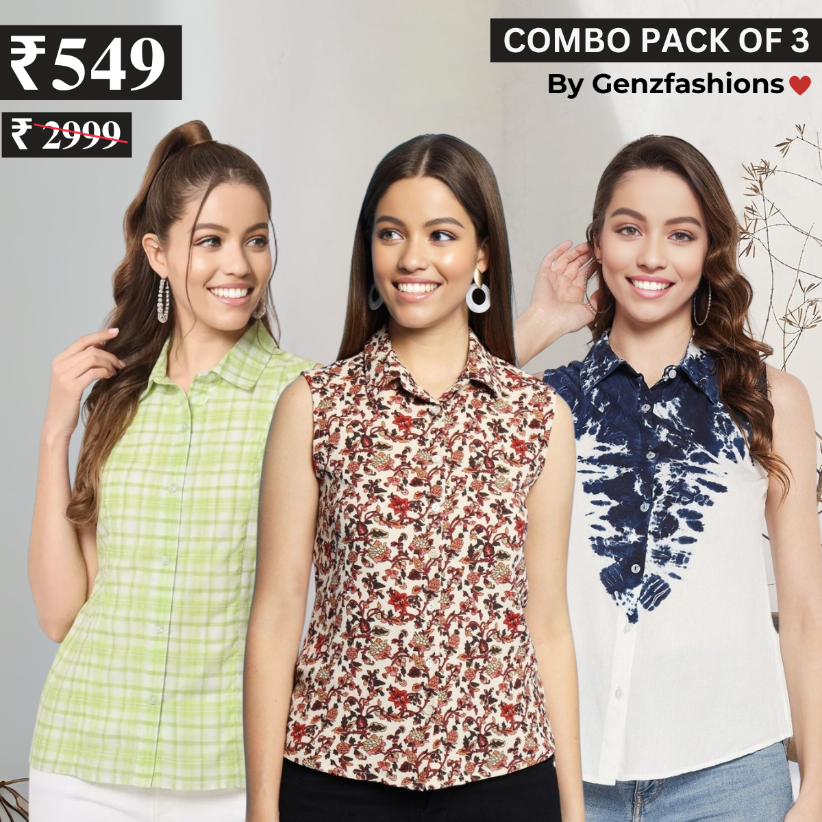 Essential 3-Pack Sleeveless Shirts for Women β Comfort Meets Style