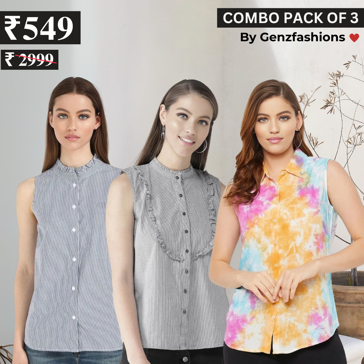 Essential 3-Pack Sleeveless Shirts for Women β Comfort Meets Style