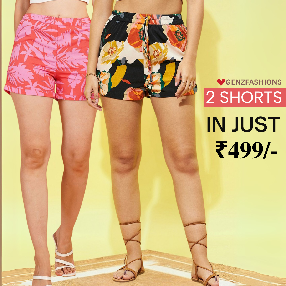 Gorgeous Floral Print Shorts for Women - Regular Fit Cotto