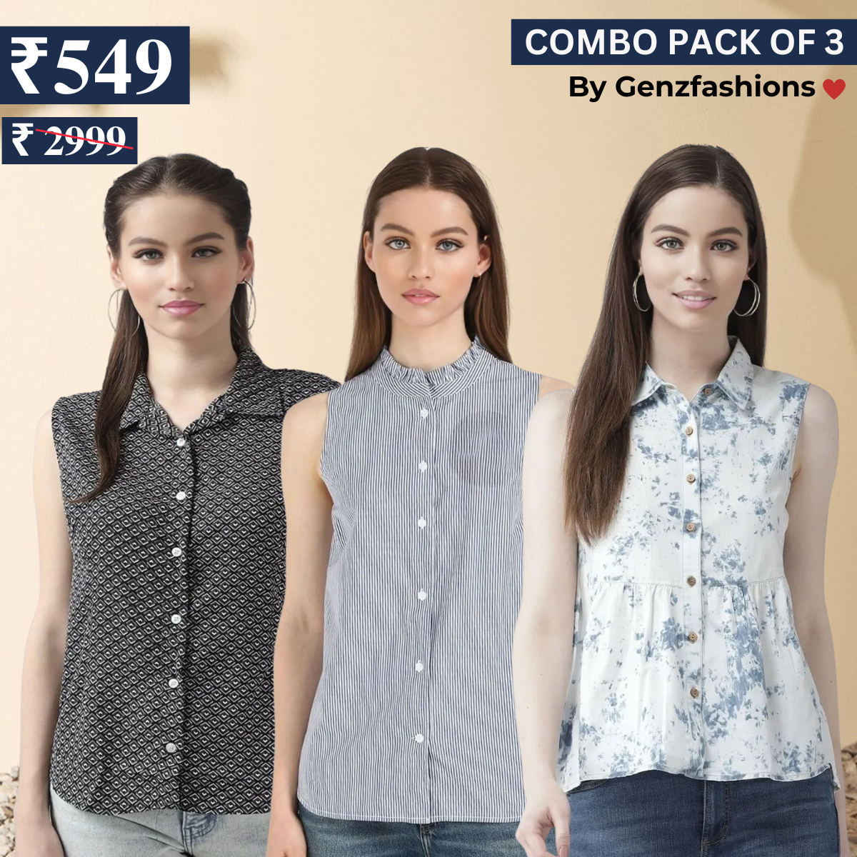 Essential 3-Pack Sleeveless Shirts for Women β Comfort Meets Style