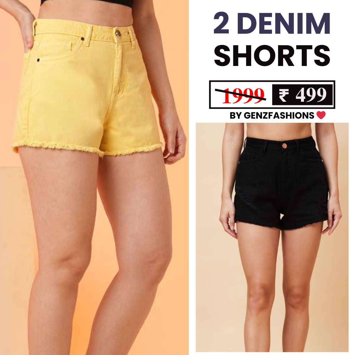 Combo Pack: 2 Women's Denim Shorts