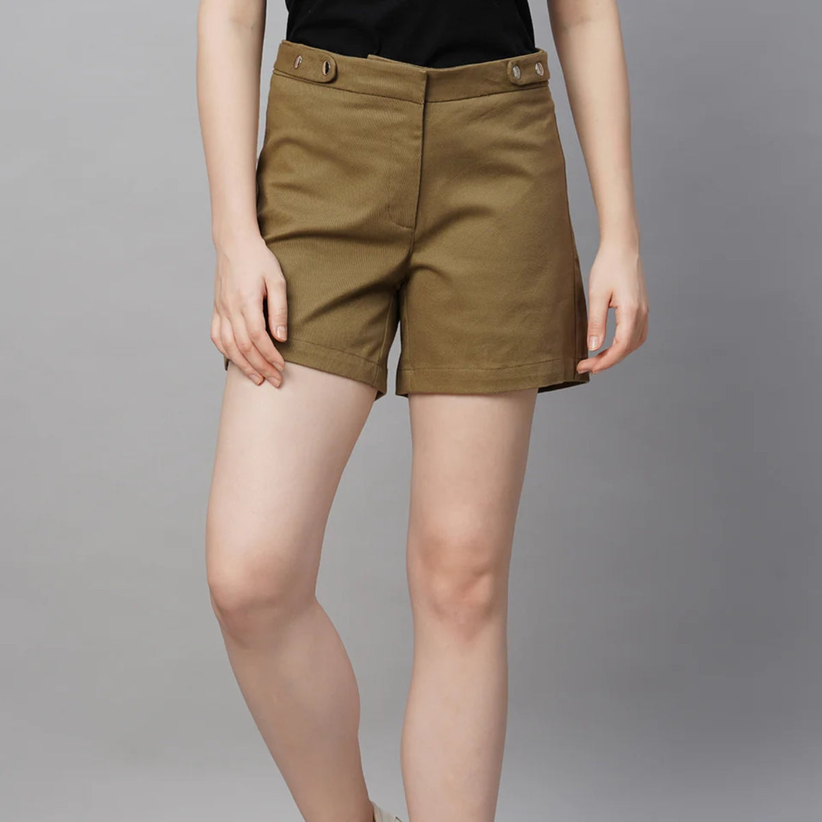 Gorgeous Regular Fit Cotton Shorts for Women | Pack Of 2 | With Belt