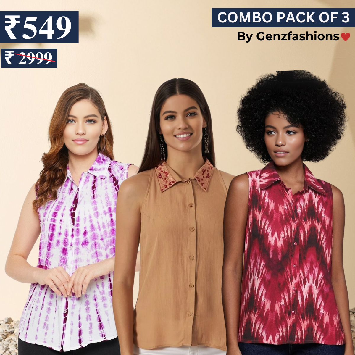 Essential 3-Pack Sleeveless Shirts for Women β Comfort Meets Style