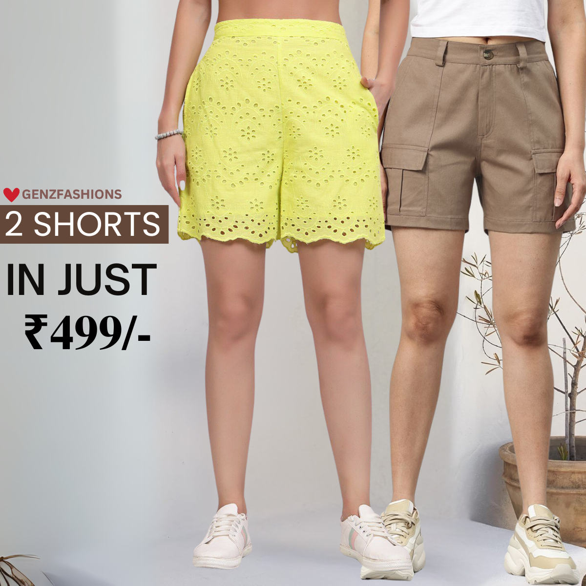 Gorgeous Floral Print Shorts for Women - Regular Fit Cotton
