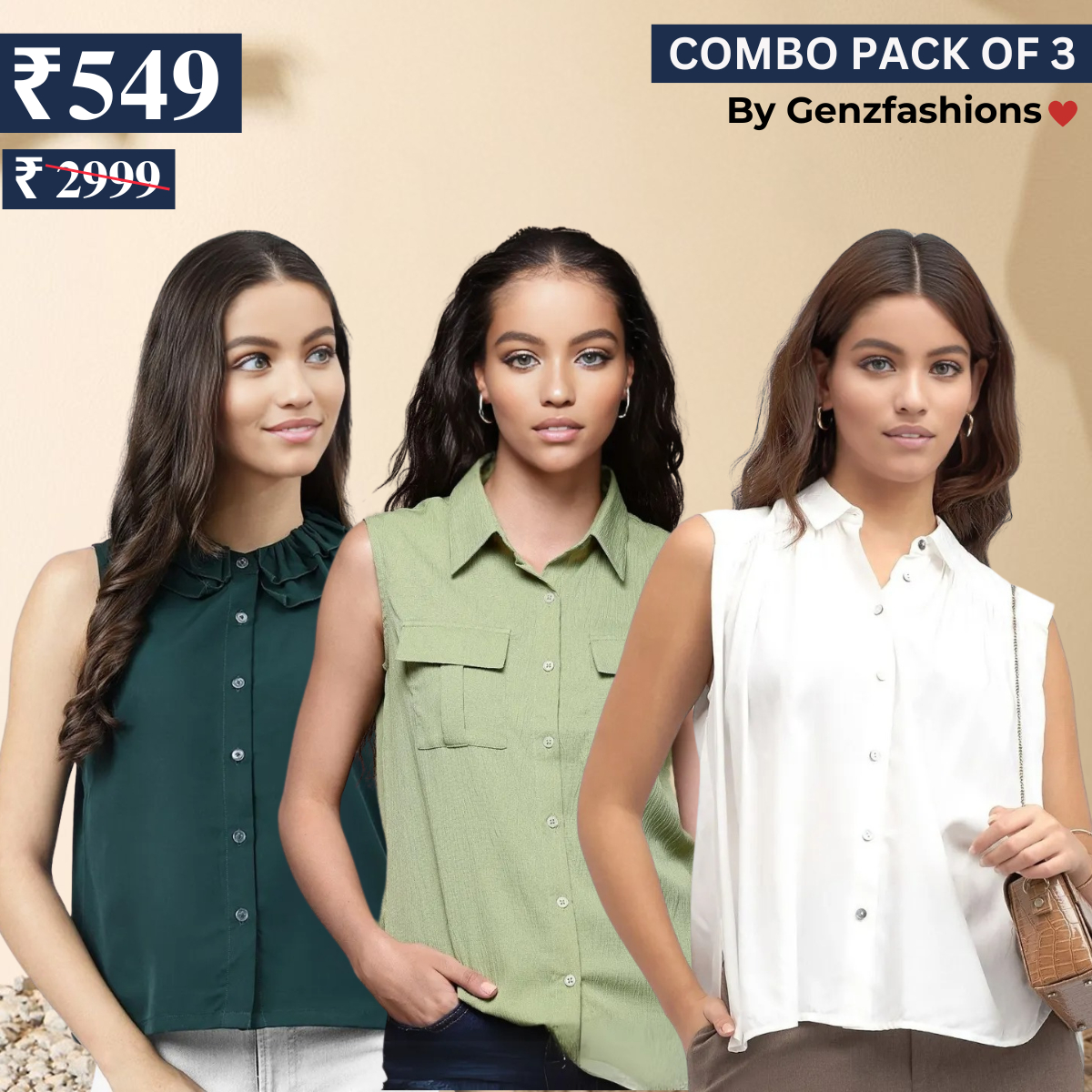 Essential 3-Pack Sleeveless Shirts for Women β Comfort Meets Style