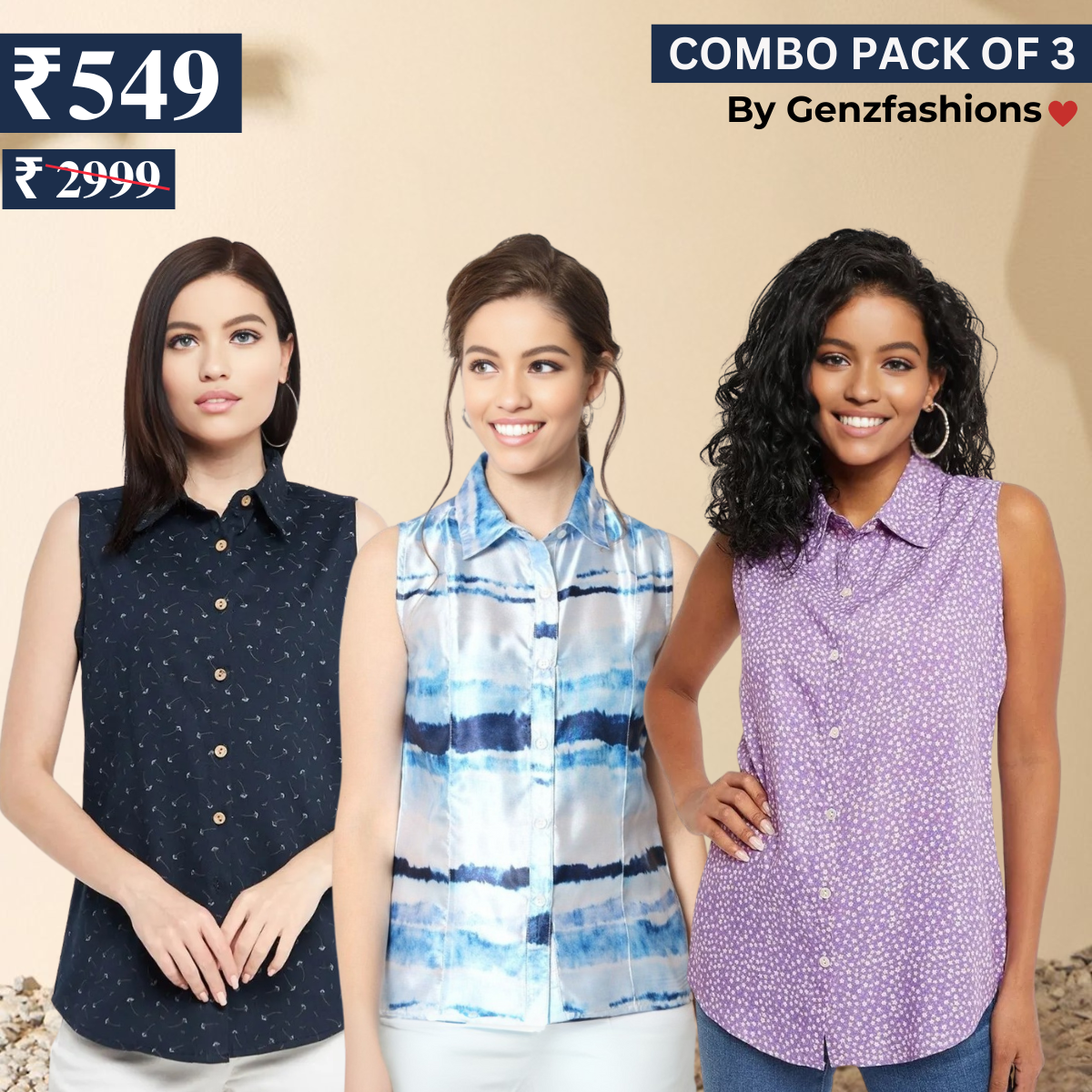 Essential 3-Pack Sleeveless Shirts for Women β Comfort Meets Style