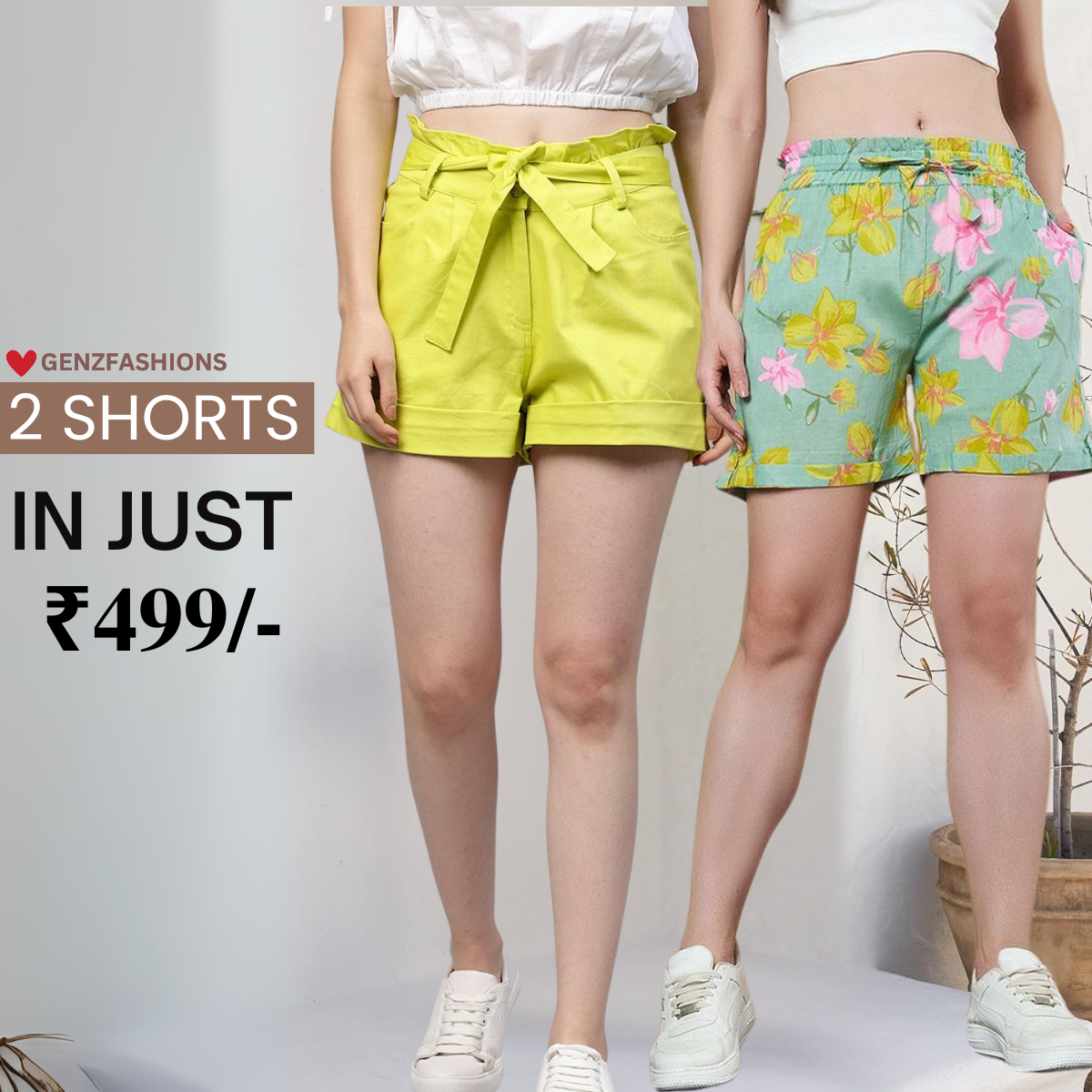 Gorgeous Floral Print Shorts for Women - Regular Fit Cotton