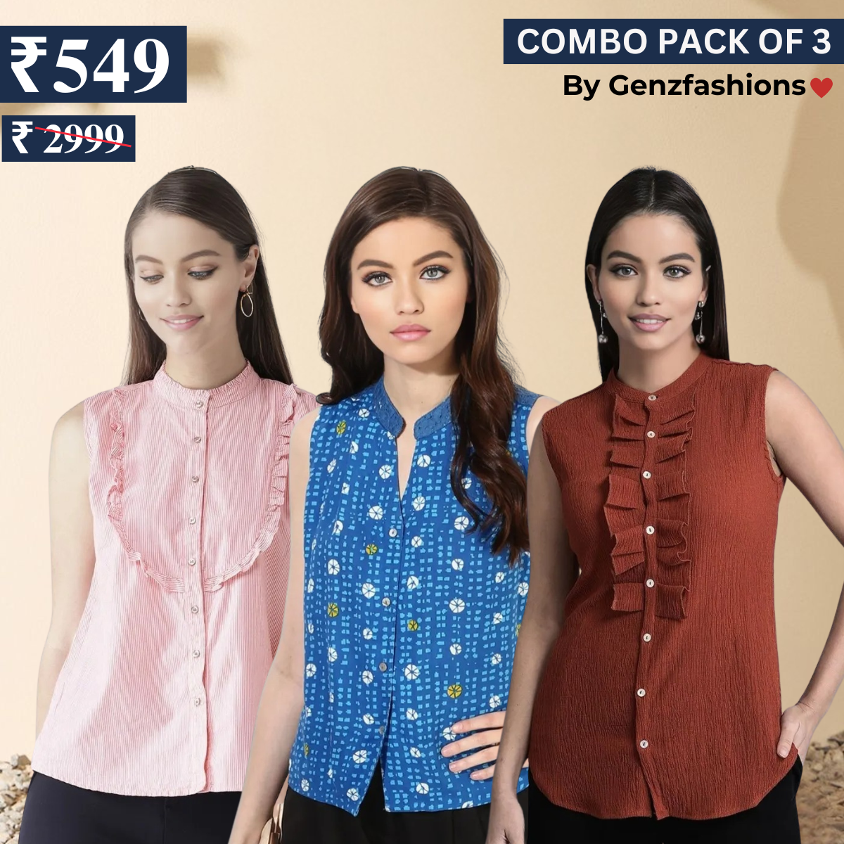 Essential 3-Pack Sleeveless Shirts for Women β Comfort Meets Style