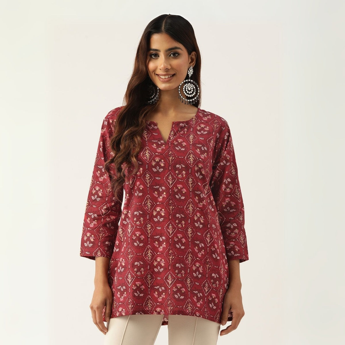 2-Pack Cotton Short Kurtis | Summer Cotton Bliss | 3/4 Sleeve