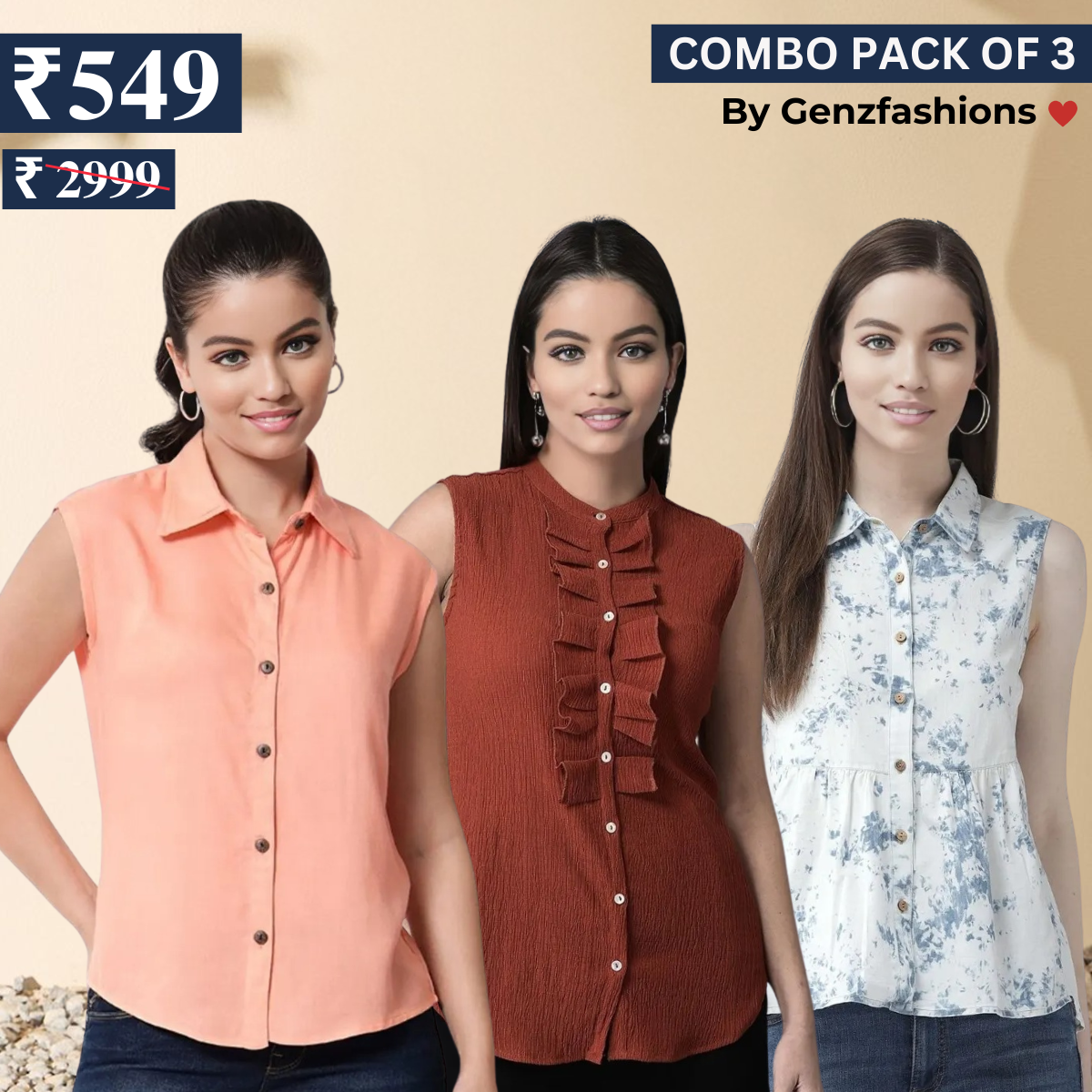 Essential 3-Pack Sleeveless Shirts for Women β Comfort Meets Style