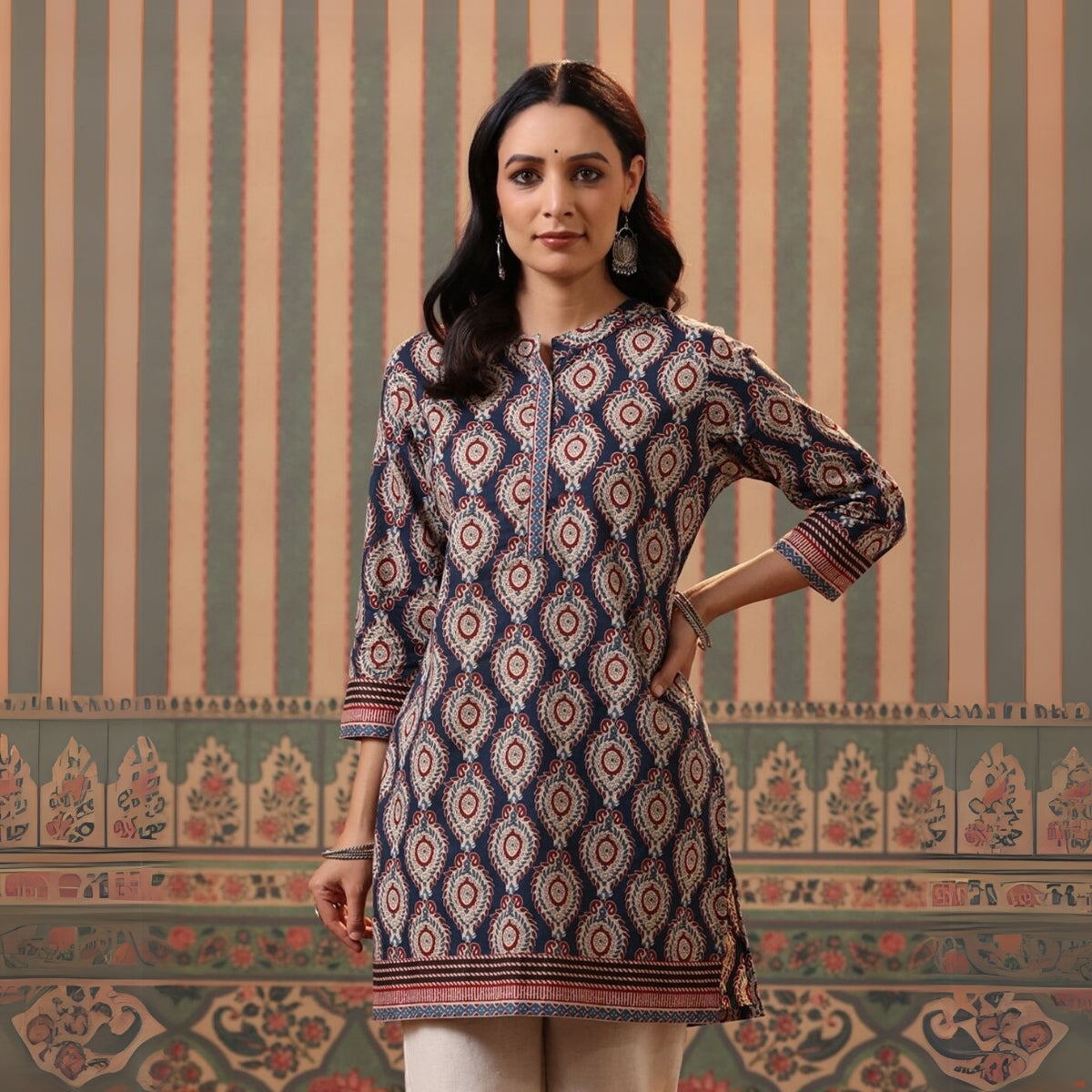 2-Pack Cotton Short Kurtis | Summer Cotton Bliss | 3/4 Sleeve