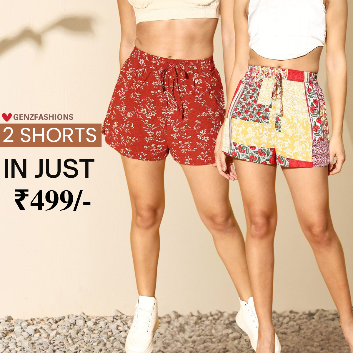 Gorgeous Floral Print Shorts for Women - Regular Fit Cotton
