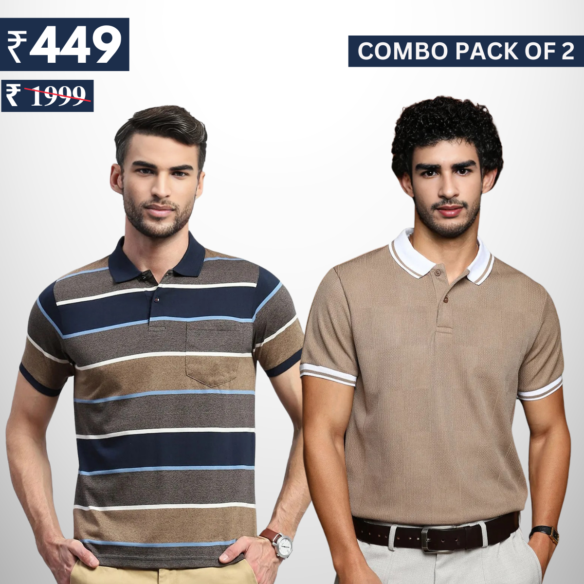 Pack of 2 polo T- Shirts Classic Comfort : For Every Occasion