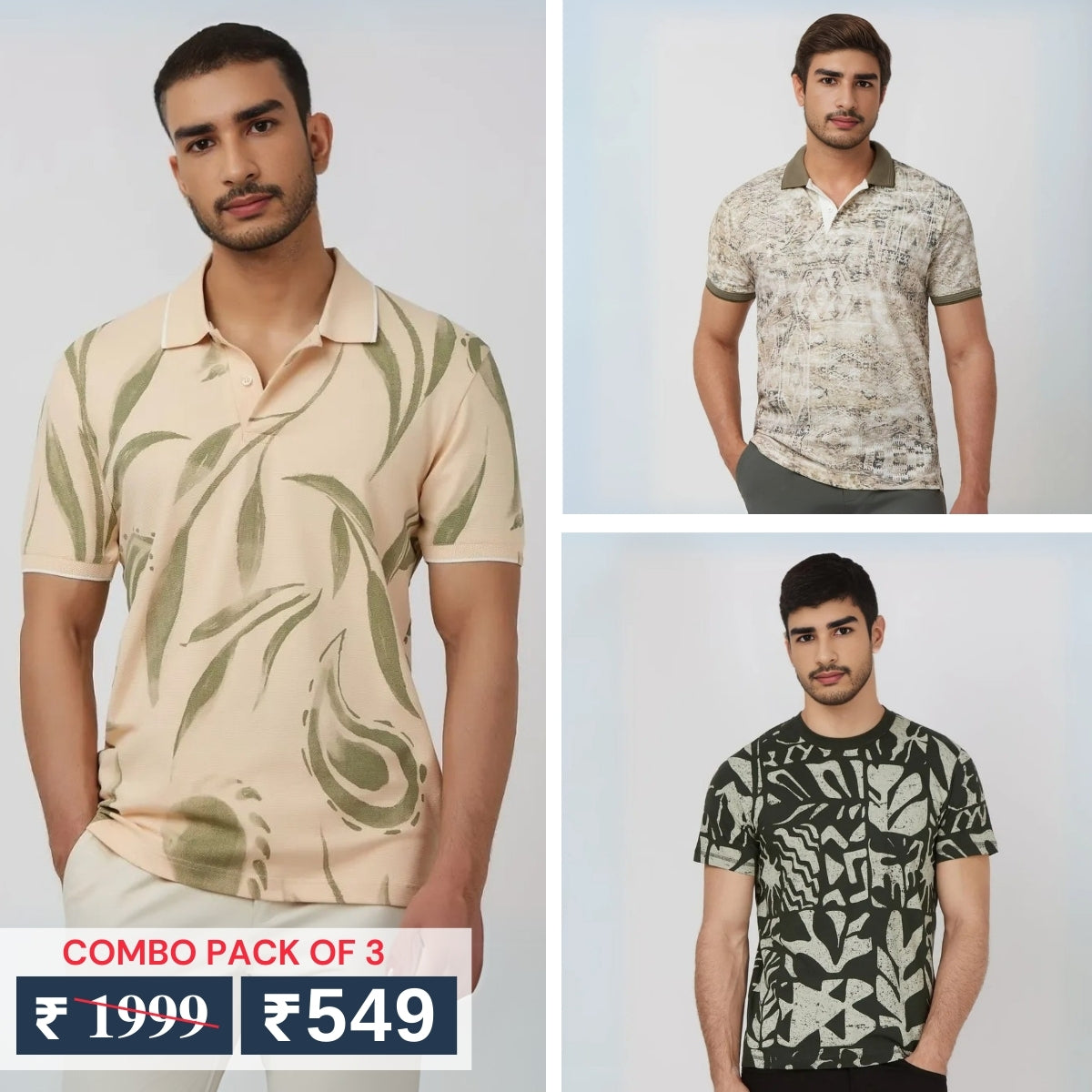 Combo Pack Of 3 | Men's Polo T-Shirts | Stylish & Comfortable