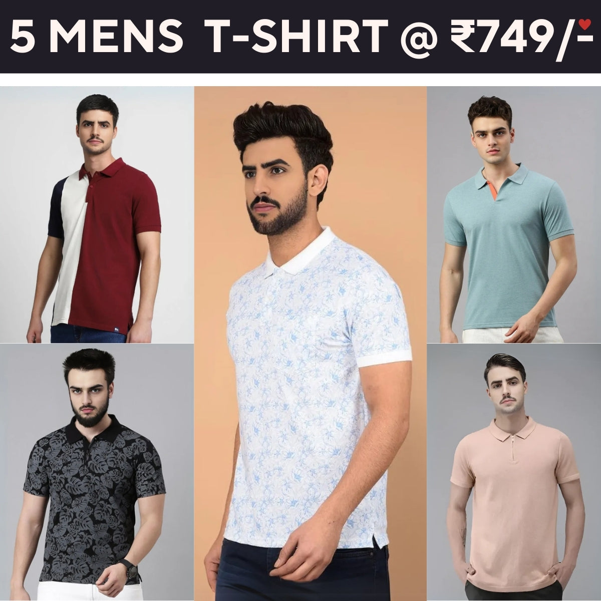 5-Pack Style with a of Premium T-Shirts for Men