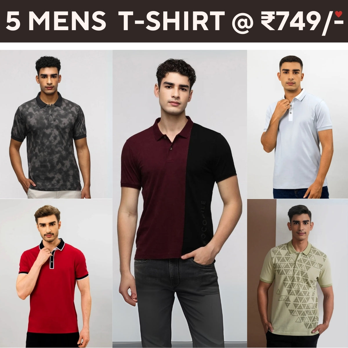 5-Pack Style with a of Premium T-Shirts for Men