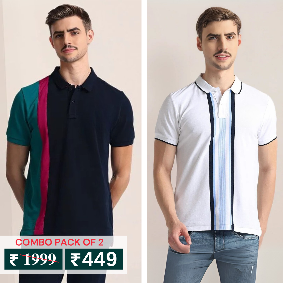 Pack of 2 Polo T- Shirts Classic Comfort : For Every Occasion