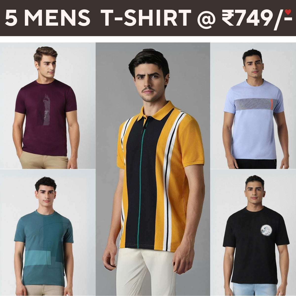 5-Pack Style with a of Premium T-Shirts for Men