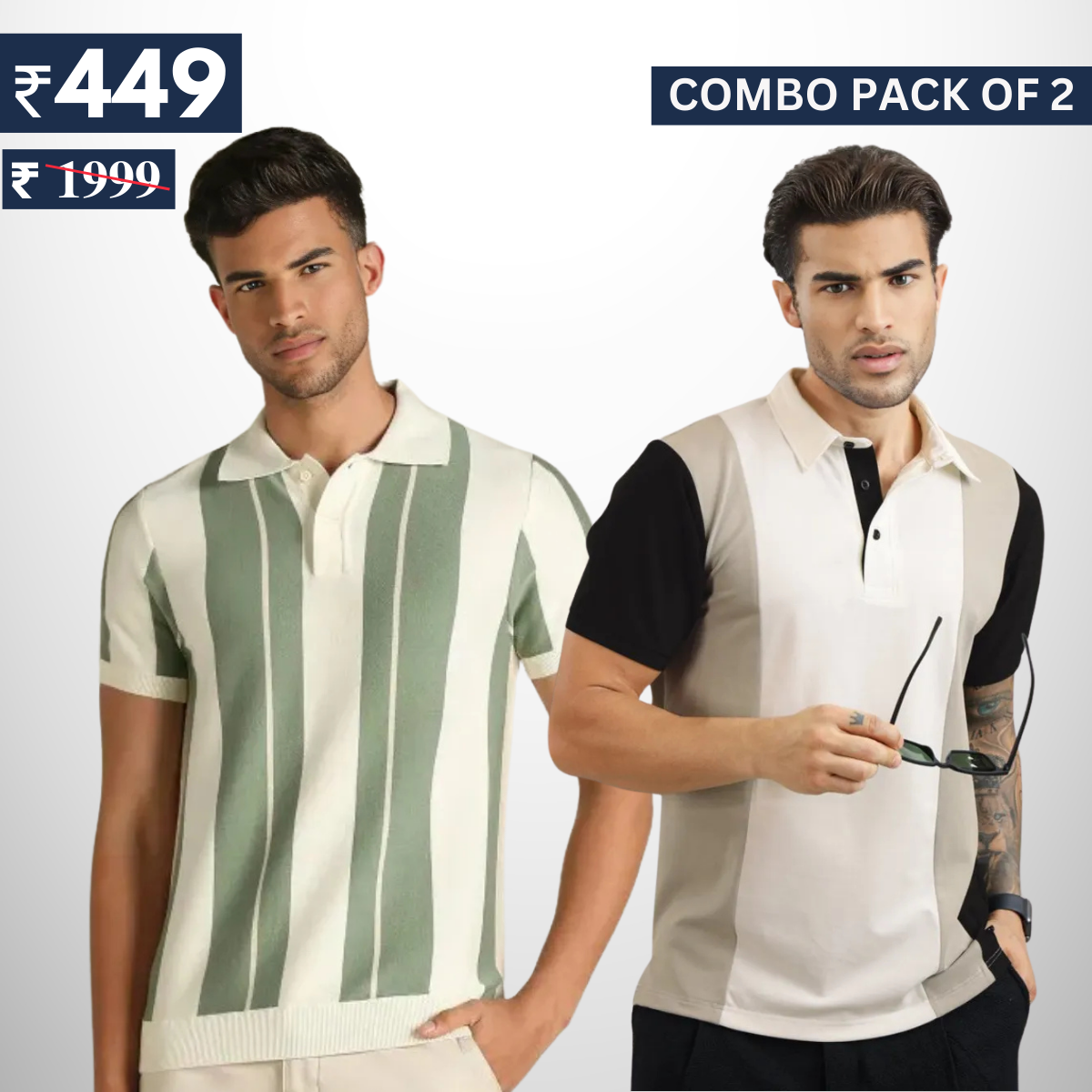 Pack of 2 polo T- Shirts Classic Comfort : For Every Occasion