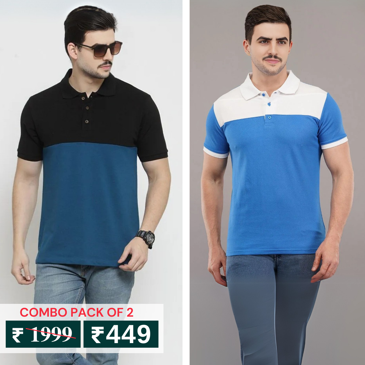 Pack of 2 Polo T- Shirts Classic Comfort : For Every Occasion