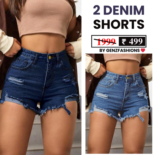 Combo Pack: 2 Women's Denim Shorts