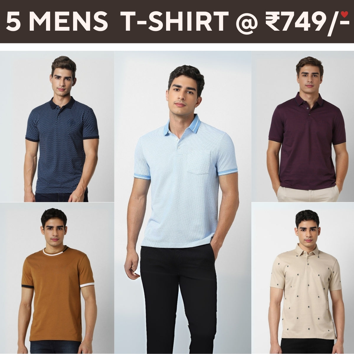 5-Pack Style with a of Premium T-Shirts for Men