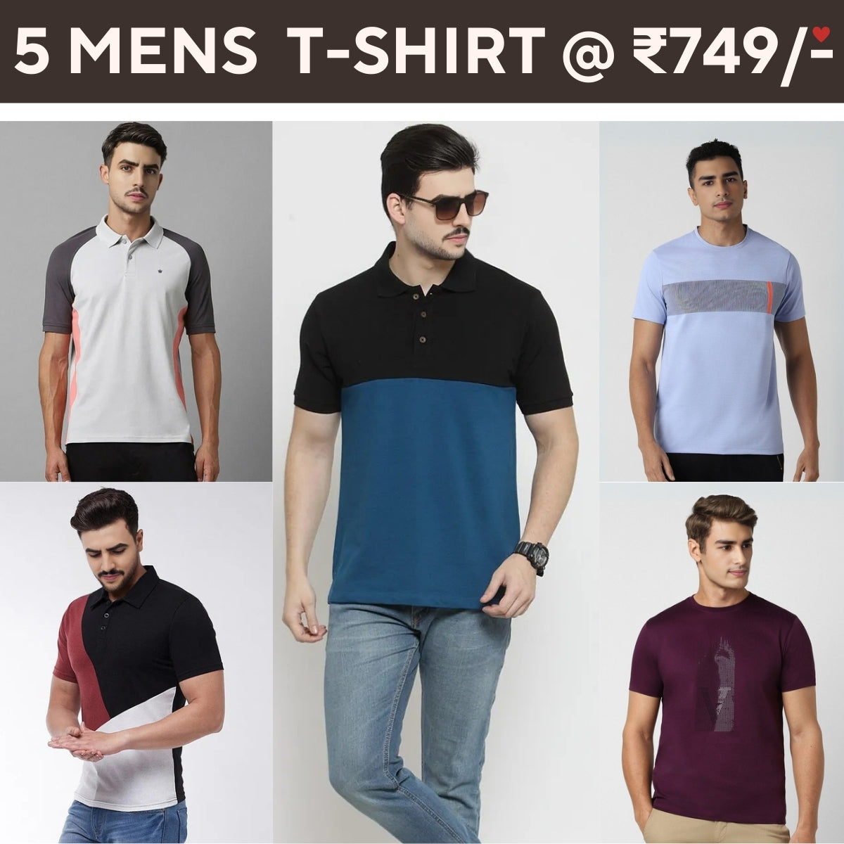 5-Pack Style with a of Premium T-Shirts for Men