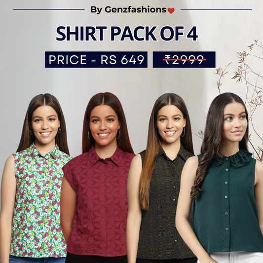 Pack of 4 Premium Sleeveless Shirts | Premium Printed Shirt