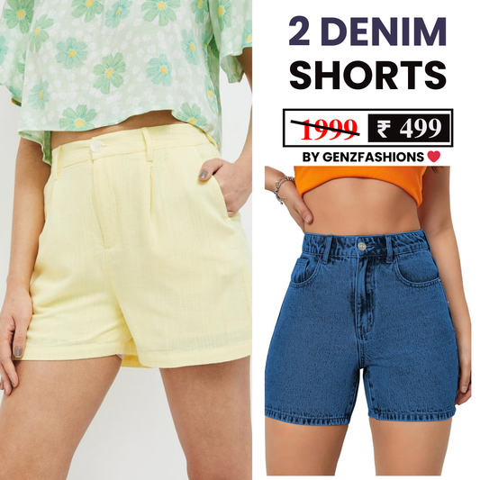 Combo Pack: 2 Women's Denim Shorts