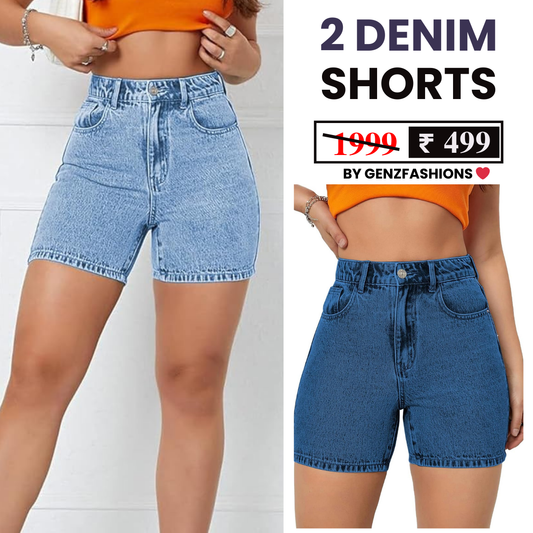 Combo Pack: 2 Women's Denim Shorts