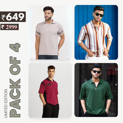 Combo Pack Of 4 | Men's Style & Comfort Premium T-Shirts