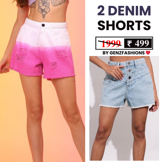 Combo Pack: 2 Women's Denim Shorts