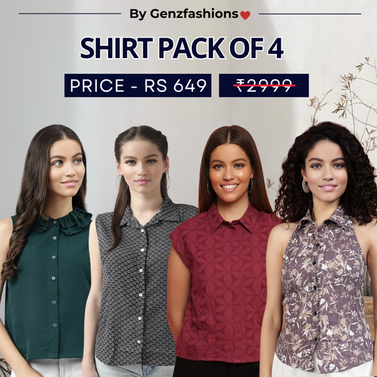 Pack of 4 Premium Sleeveless Shirts | Premium Printed Shirt