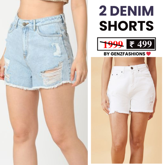 Combo Pack: 2 Women's Denim Shorts