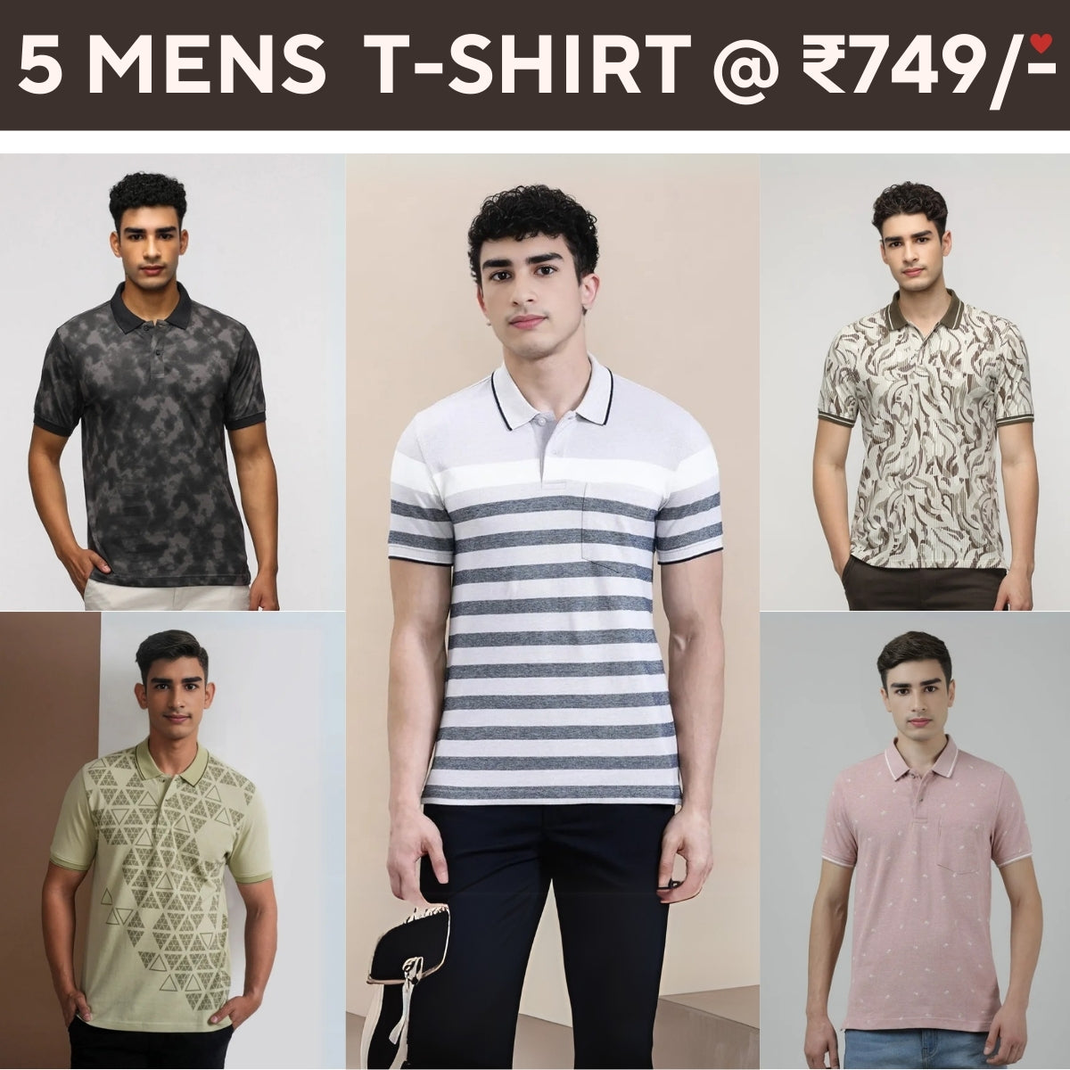 5-Pack Style with a of Premium T-Shirts for Men