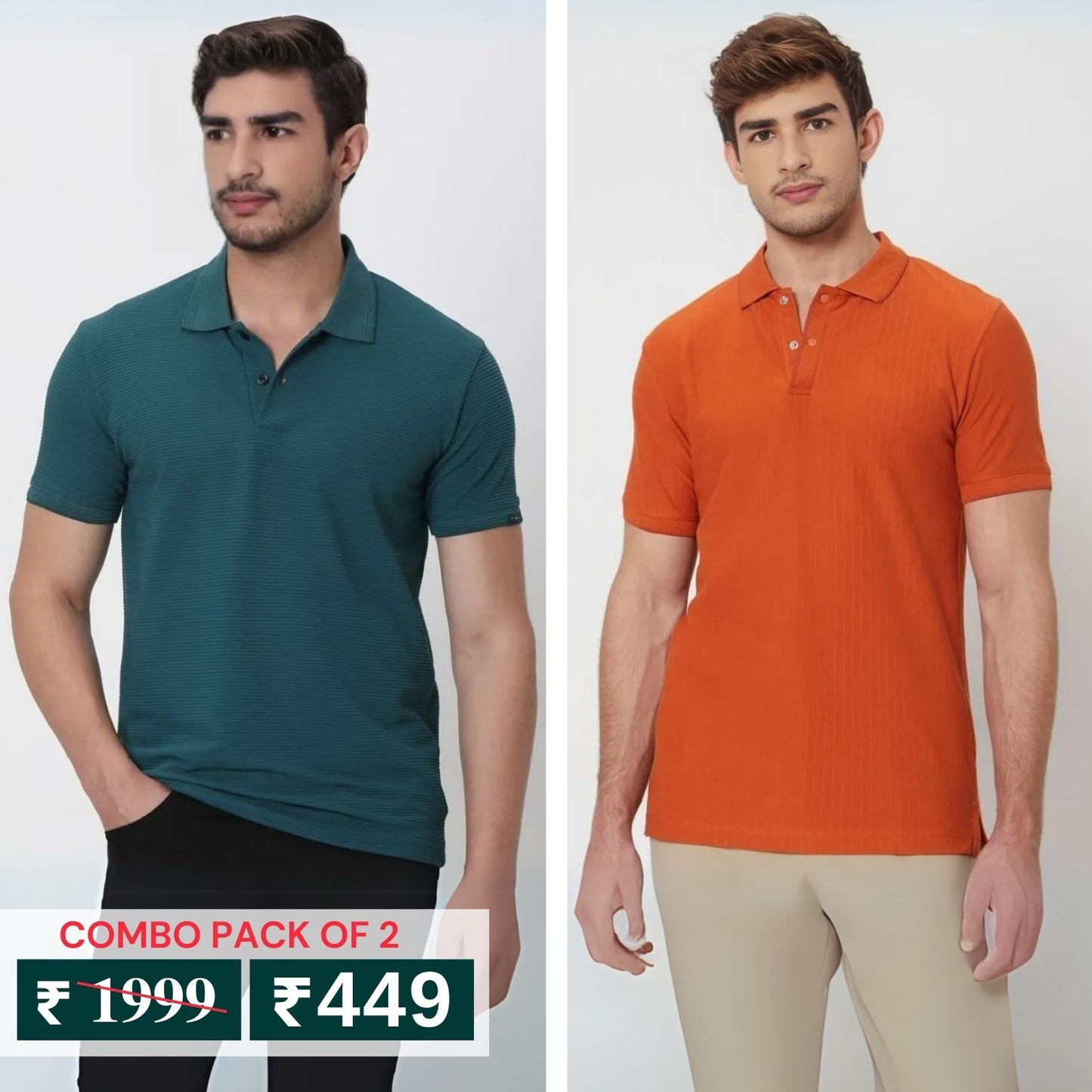 Pack of 2 Polo T- Shirts Classic Comfort : For Every Occasion