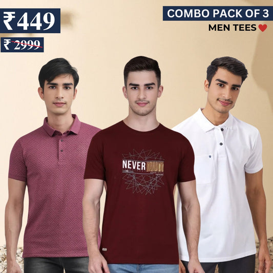 Casual Cool: 3 Essential Combo Tees for Men | C-01