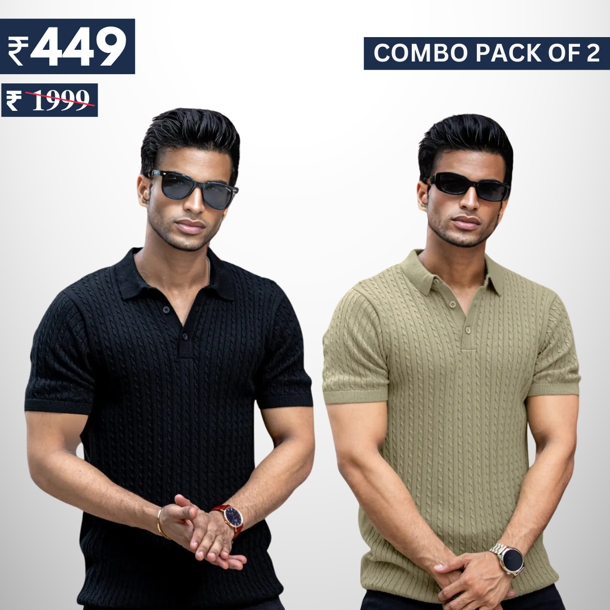 Pack of 2 polo T- Shirts Classic Comfort : For Every Occasion