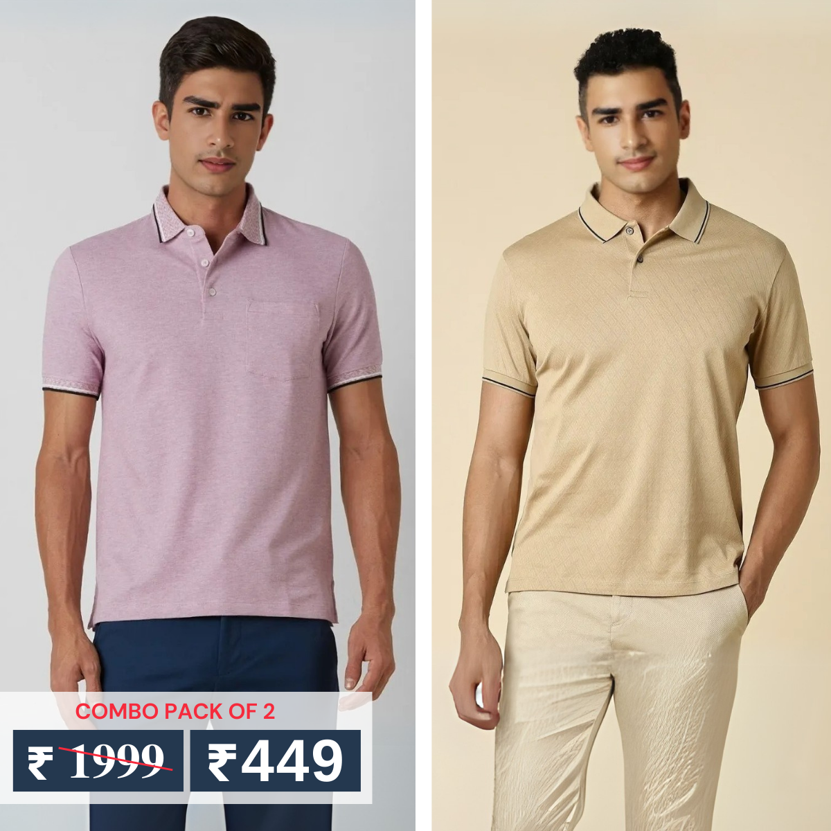 Pack of 2 polo T- Shirts Classic Comfort : For Every Occasion