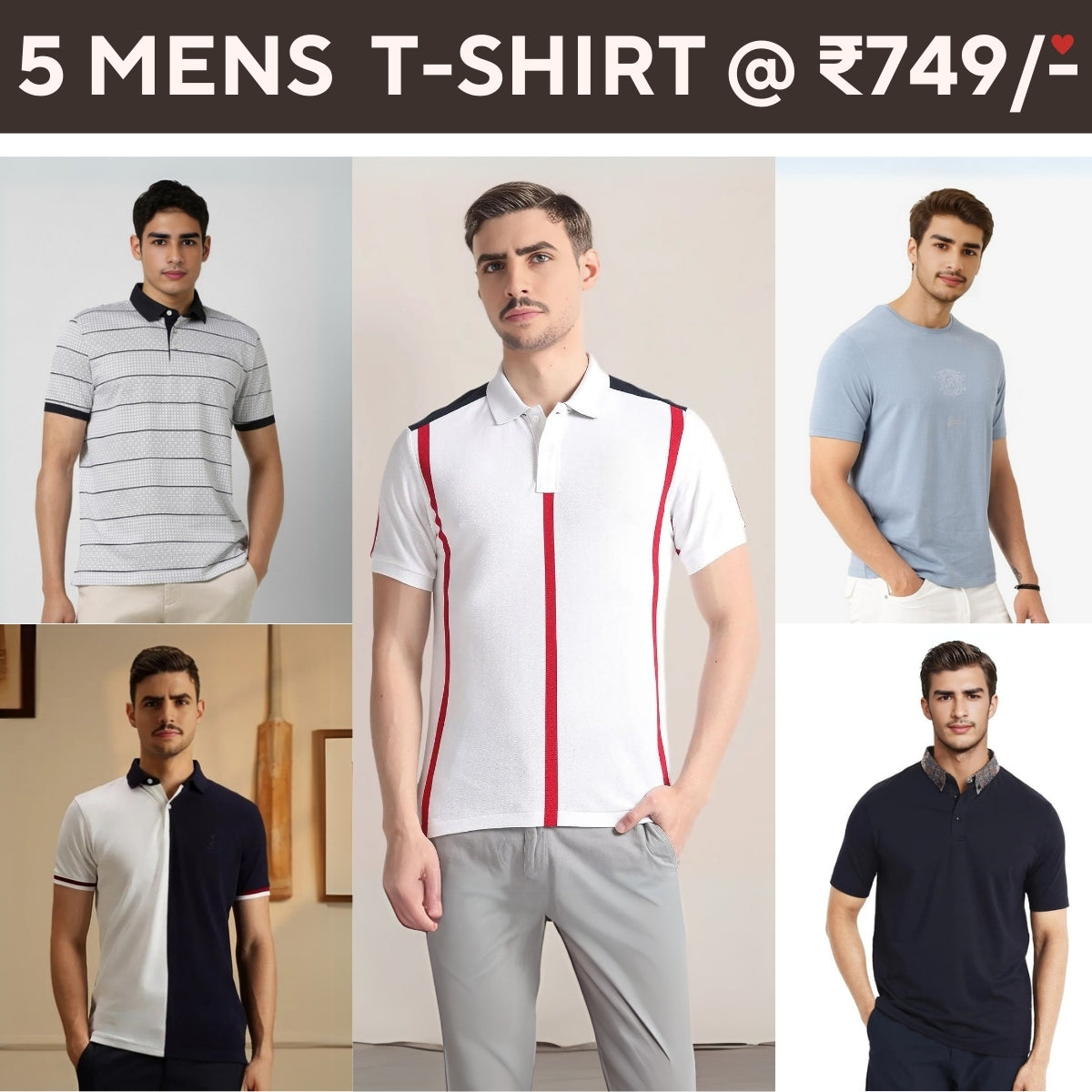 5-Pack Style with a of Premium T-Shirts for Men