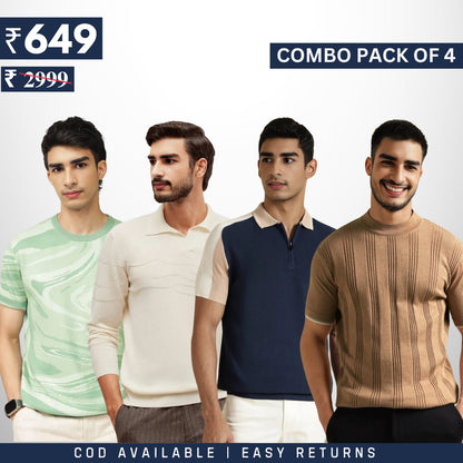 Men's Style & Comfort Premium T-Shirts | Combo Pack Of 4