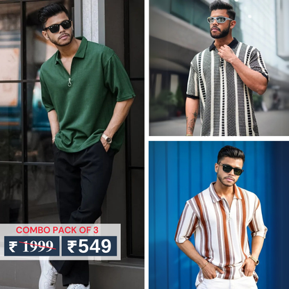 Combo Pack Of 3 | Men's Polo T-Shirts | Stylish & Comfortable