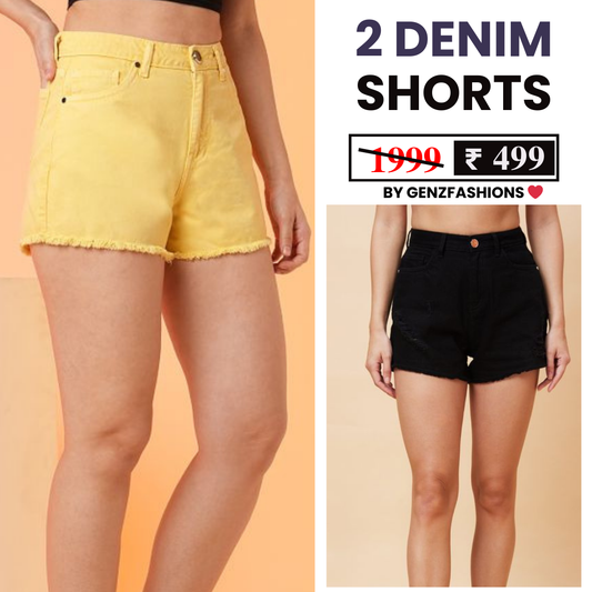 Combo Pack: 2 Women's Denim Shorts