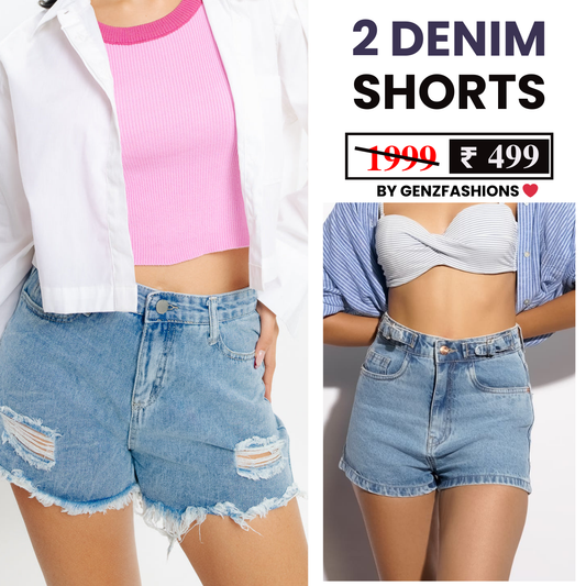 Combo Pack: 2 Women's Denim Shorts